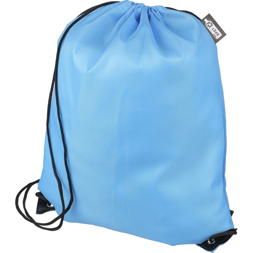 rPET polyester (210D) drawstring backpack Calix, light blue (Rucksack)