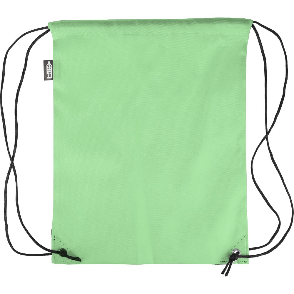 rPET polyester (210D) drawstring backpack Calix, light green (Rucksack)