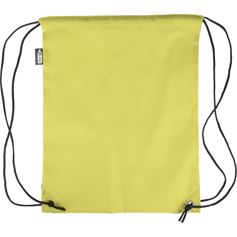 rPET polyester (210D) drawstring backpack Calix, yellow (Rucksack)