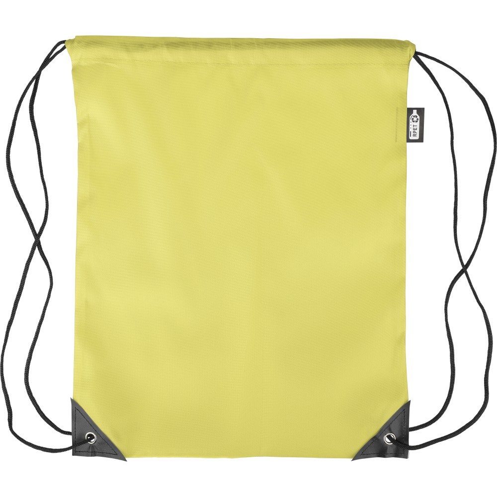 rPET polyester (210D) drawstring backpack Calix, yellow (Rucksack)