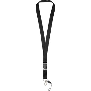 Sagan Lanyard mit abnehmbarer Schnalle und Handyband, schwar