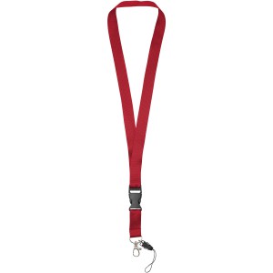 Sagan phone holder lanyard with detachable buckle, Red (Lanyard, armband, badge holder)