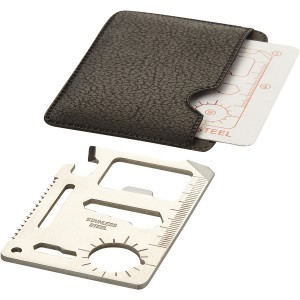 Saki Taschen Werkzeugkarte mit 15 Funktionen, silber, schwar