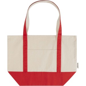 Sam 320 g/m2 GRS recycled cotton tote bag, Red, Natural (Shopping bags)