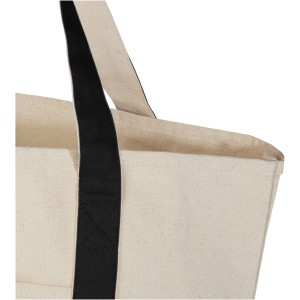 Sam 320 g/m2 GRS recycled cotton tote bag, Solid black, Natu (Shopping bags)