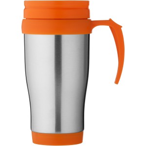 Sanibel 400 ml insulated mug, Silver,Orange (Mugs)