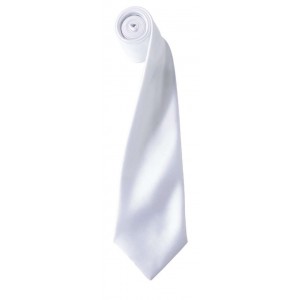 'COLOURS COLLECTION' SATIN TIE, White (Scarf)