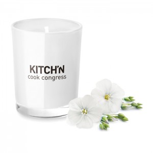 Scented candle in glass, White (Candles)