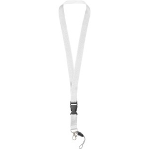 Sagan Lanyard mit abnehmbarer Schnalle und Handyband, weiss