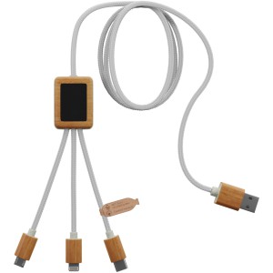 SCX.design C39 3-in-1-Ladekabel aus rPET mit Leuchtlogo und 
