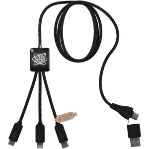 SCX.design C45 5-in-1 rPET-Ladekabel mit Datentransfer, schw