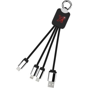 SCX.design C15 Quatro Ladekabel mit Leuchtlogo, rot, schwarz