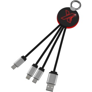 SCX.design C16 Kabel mit Leuchtlogo, rot, schwarz