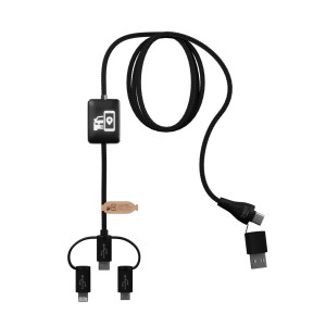 SCX.design C48 CarPlay 5-in-1 Ladekabel mit Leuchtlogo, schw