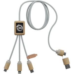 SCX.design C49 5-in-1 Ladekabel mit Leuchtlogo, hellbraun