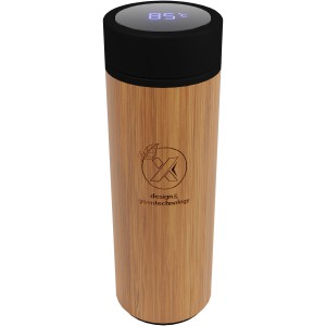 SCX.design D11 500 ml Smart Flasche aus Bambus mit Leuchtlog (Thermosflaschen)