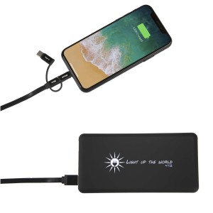 SCX.design P30 8000 mAh light-up solar power bank, Solid bla (Powerbanks)