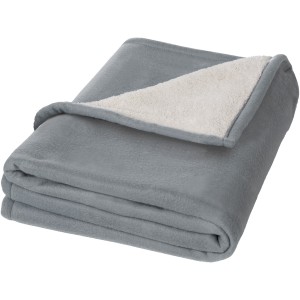 Springwood Decke aus weichem Fleece und Sherpa-Plaid, grau, 