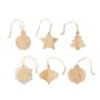 Set of wooden Xmas ornaments, Wood