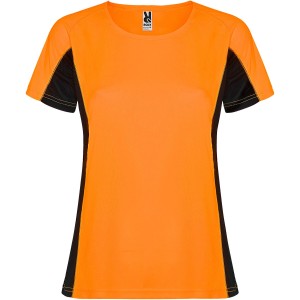 Shanghai short sleeve women's sports t-shirt, Fluor Orange, Solid black <font size=1>[ENG]</font>