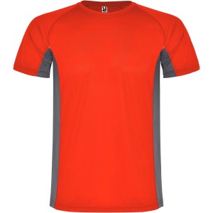 Shanghai short sleeve men's sports t-shirt, Red, Dark Lead (T-shirt, mixed fiber, synthetic)