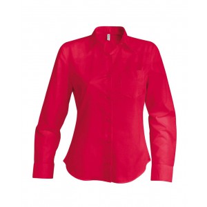 LADIES' LONG-SLEEVED COTTON POPLIN SHIRT, Classic Red (shirt)