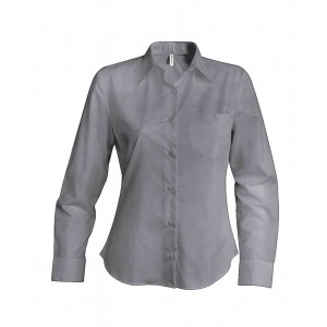 LADIES' LONG-SLEEVED OXFORD SHIRT, Oxford Silver (shirt)