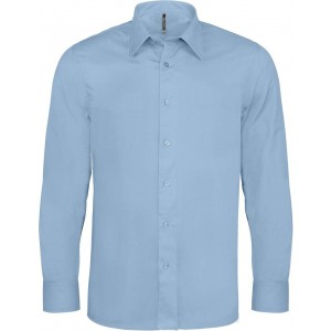 LONG-SLEEVED COTTON/ELASTANE SHIRT, Light Blue (shirt)