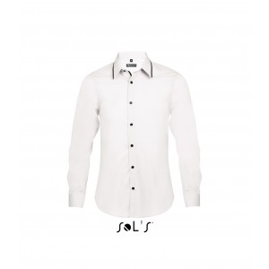Sols Baxter Shirt, White/Black, M (shirt)