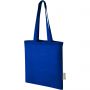 Madras 140 g/m2 GRS recycled cotton tote bag 7L, Royal blue