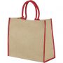 Harry large tote bag made from jute, Natural,Red