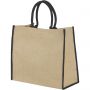 Harry large tote bag made from jute, Natural, solid black