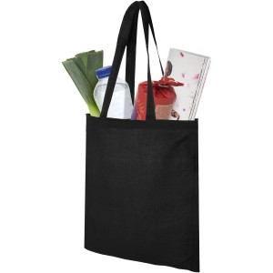 Madras 140 g/m2 cotton tote bag, solid black (cotton bag)