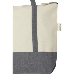 Repose 320 g/m2 recycled cotton zippered tote bag 10L, Natural, Heather grey (cotton bag)
