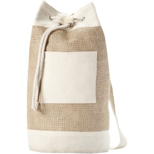 Goa sailor duffel bag made from jute, Natural, White (Shoulder bags)