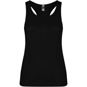 Shura women's sports vest, Solid black (T-shirt, mixed fiber, synthetic)