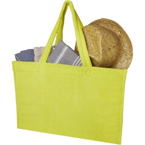 Siam GRS recycled terry beach tote bag 13L, Lime (Strandtaschen)