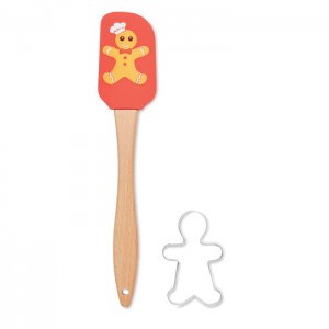 Silicon spatula set, red (Plastic kitchen equipments)