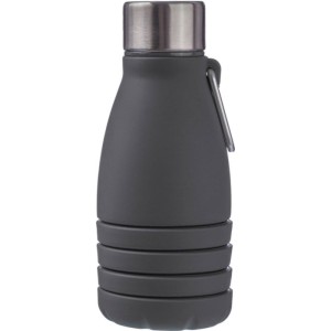 Silicone foldable drinking bottle 550 ml Erin, black (Sport bottles)