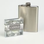 Silverstone flask and candle set (G30418)