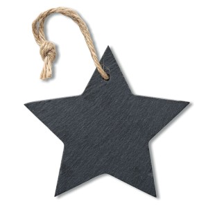 Slate xmas hanger star, Black (Decorations)