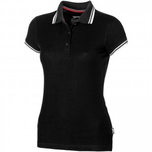 Deuce short sleeve women's polo with tipping, solid black <font size=1>[ENG]</font>