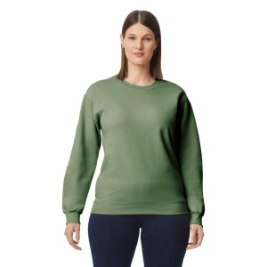 SOFTSTYLE MIDWEIGHT FLEECE ADULT CREWNECK, Military Green (Pullovers)