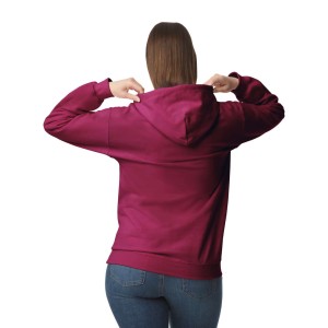 SOFTSTYLE MIDWEIGHT FLEECE ADULT HOODIE, Maroon (Pullovers)