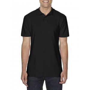 SOFTSTYLE<SUP>(r)</SUP> ADULT DOUBLE PIQU POLO, Black (Polo shirt, 90-100% cotton)