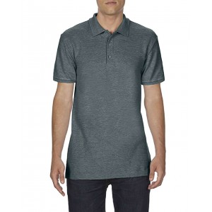 SOFTSTYLE<SUP>(r)</SUP> ADULT DOUBLE PIQU POLO, Dark Heather (Polo short, mixed fiber, synthetic)