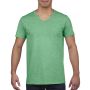 SOFTSTYLE(r) ADULT V-NECK T-SHIRT, Heather Irish Green