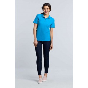 SOFTSTYLE(r) LADIES' DOUBLE PIQU POLO, Bright Salmon (Polo shirt, 90-100% cotton)