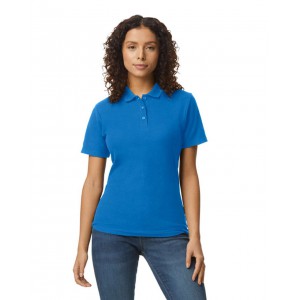 SOFTSTYLE(r) LADIES' DOUBLE PIQU POLO WITH 3 COLOUR-MATCHED BUTTONS, Royal (Polo shirt, 90-100% cotton)