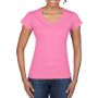 SOFTSTYLE(r) LADIES' V-NECK T-SHIRT, Azalea